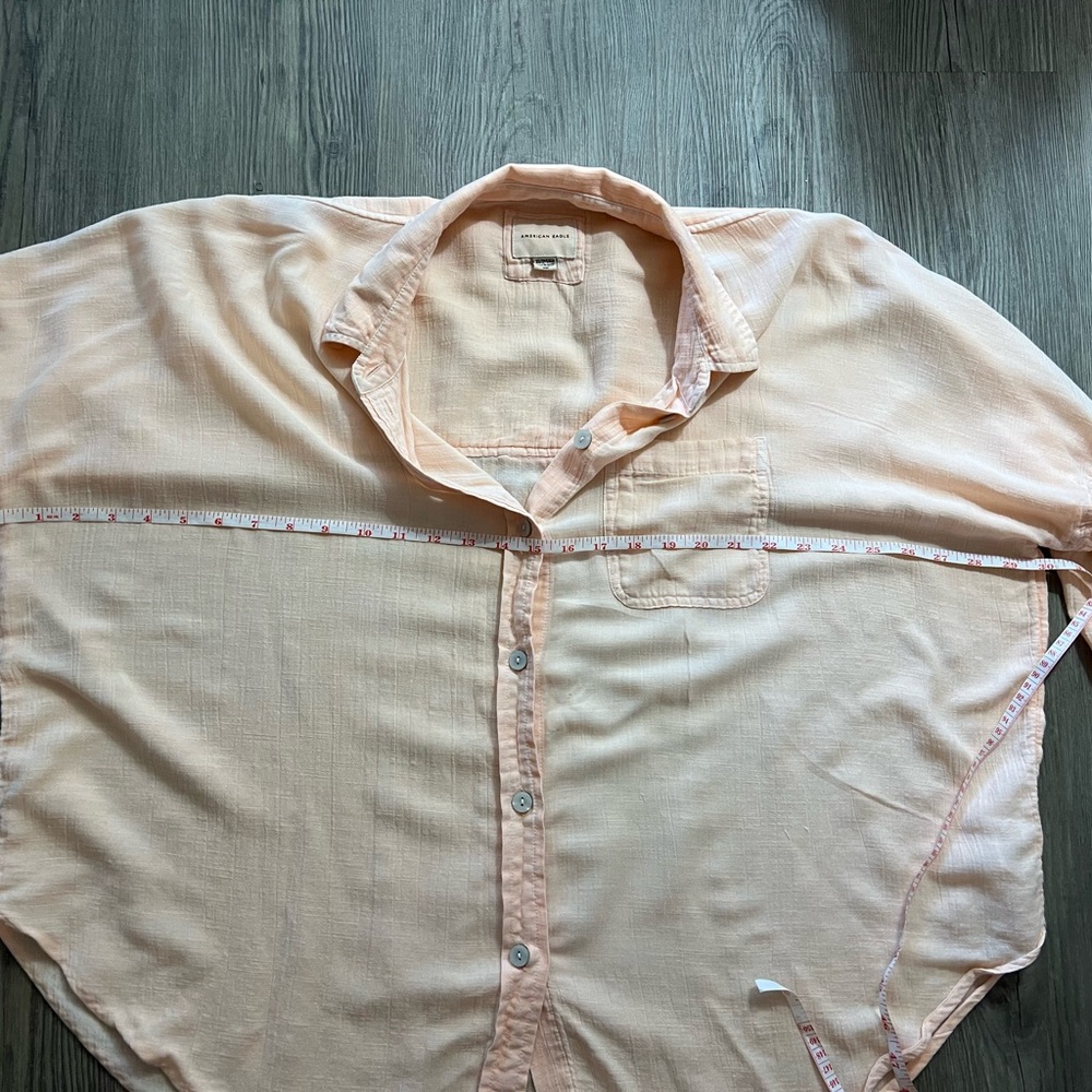 Aerie Oversized Huge Light Peach Button-Up Women’s Shirt